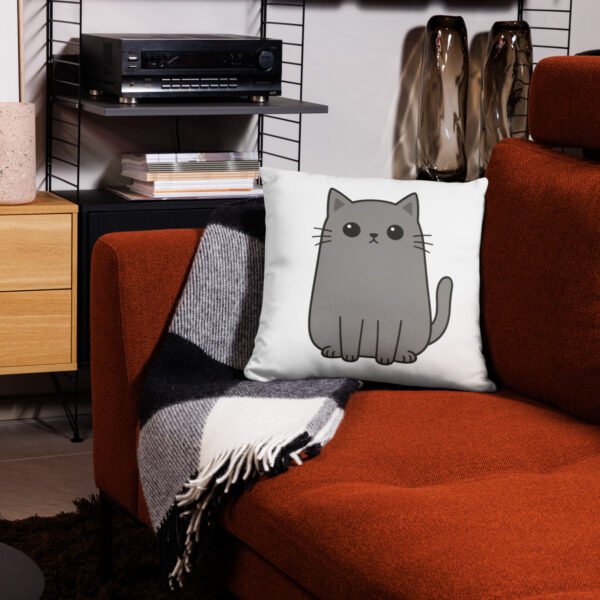 “Curious Kitty” Minimalist Pillow – Soft, Cozy & Cute - Image 2