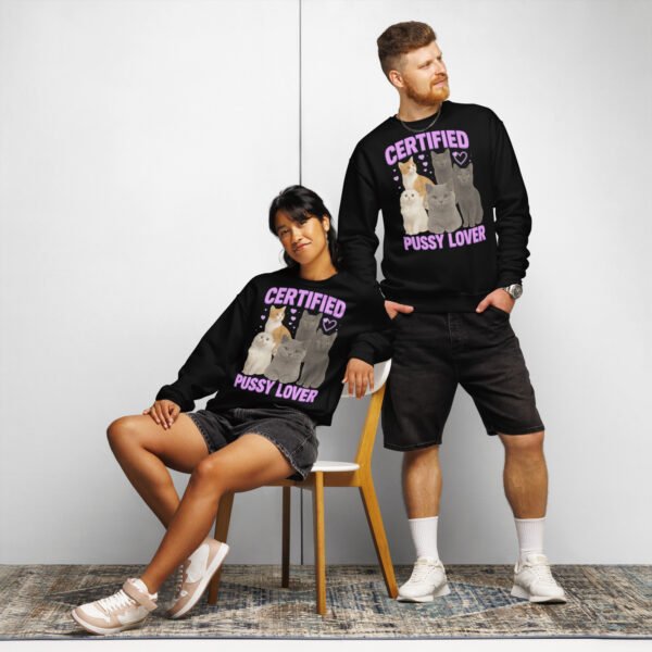 Certified Pussy Lover - Crew neck sweatshirt - Image 4