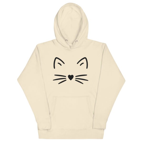 🐾 Unisex Hoodie – Minimal Cat Face (Black Outline) - Image 4