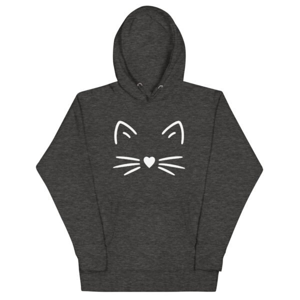 🐾 Unisex Hoodie – Minimal Cat Face (White Outline) - Image 6