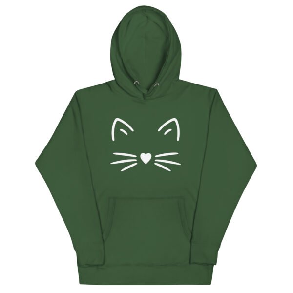 🐾 Unisex Hoodie – Minimal Cat Face (White Outline) - Image 10