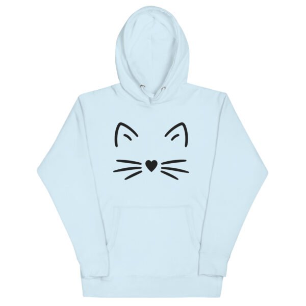 🐾 Unisex Hoodie – Minimal Cat Face (Black Outline) - Image 3