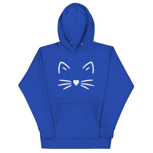 🐾 Unisex Hoodie – Minimal Cat Face (White Outline) - Image 8