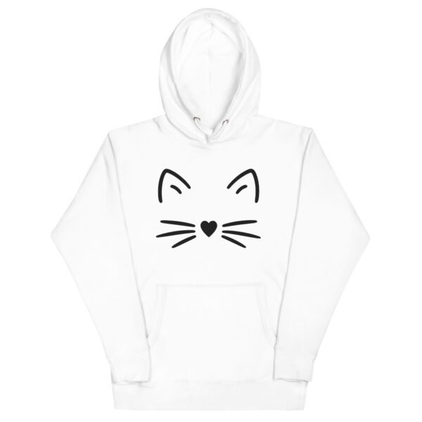 🐾 Unisex Hoodie – Minimal Cat Face (Black Outline) - Image 5