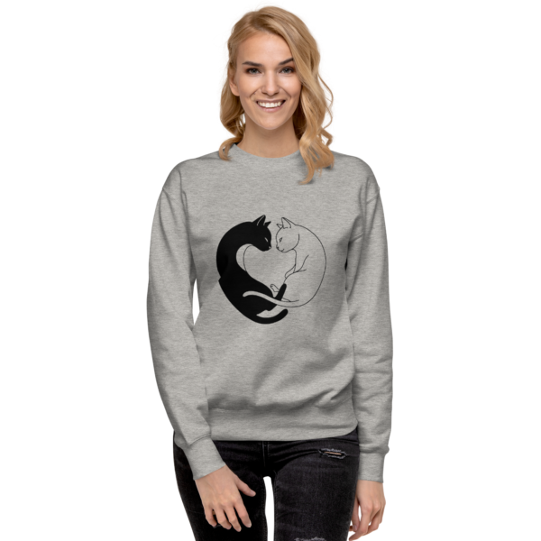 Unisex Premium Sweatshirt – Yin Yang Cats Edition - Image 6