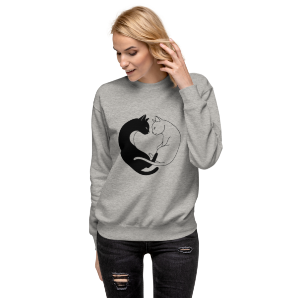 Unisex Premium Sweatshirt – Yin Yang Cats Edition - Image 5
