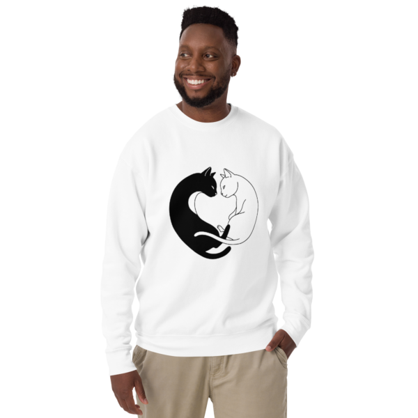 Unisex Premium Sweatshirt – Yin Yang Cats Edition - Image 4