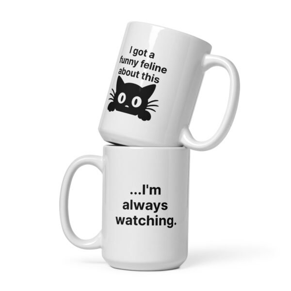“Funny Feline” Glossy Cat Mug - Image 3