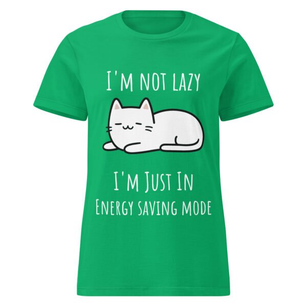 "I'm Not Lazy" Cat Tee – Women's Fitted - Image 5