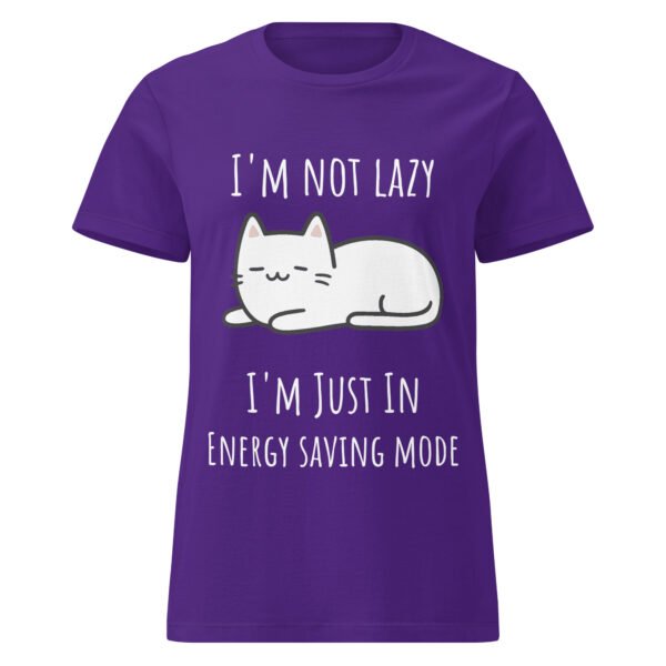 "I'm Not Lazy" Cat Tee – Women's Fitted - Image 3